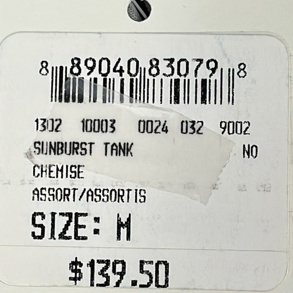 NWT Club Monaco Sunburst Tank Chemise Accordion Pleat Sheer Red White Gray M - Picture 11 of 15